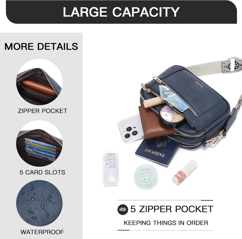 Telena Small Crossbody Bags For Women Vegan Leather Crossbody Purse With Adjustable Wide Strap For Daily Life - Image 4